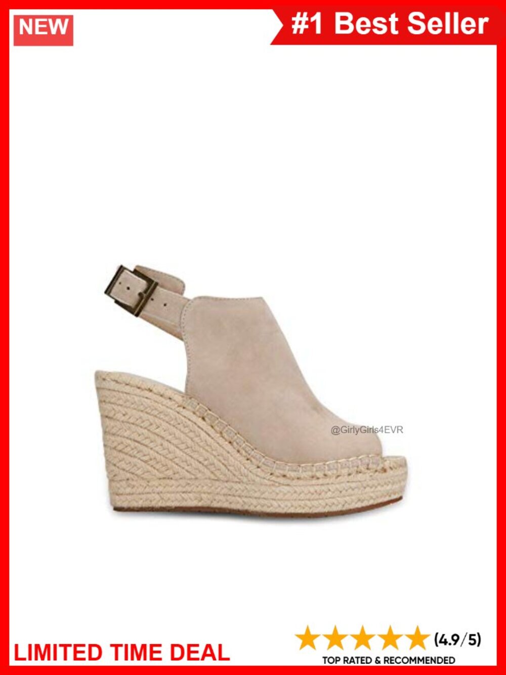 Suede Platform Espadrille Wedge Sandals Ankle Strap Peep Toe